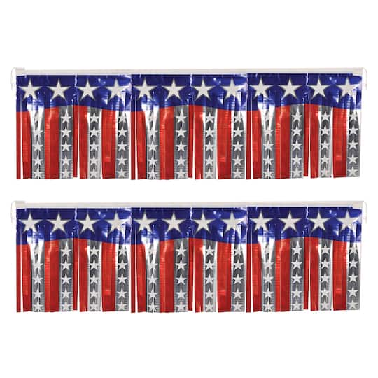Beistle 4ft. Metallic Stars & Stripes Fringe Banners, 2ct.
